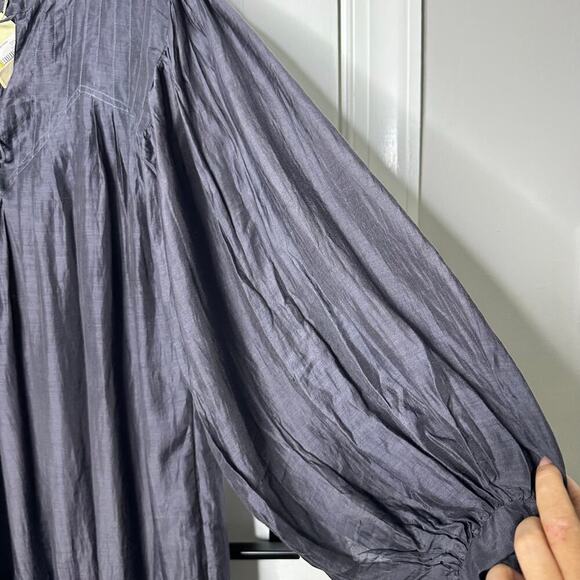 Matta Phool Dress Size L Dark Gray Lagenlook Boho Oversized Midi - Picture 6 of 9